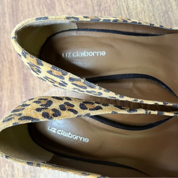 Liz Claiborne Leopard Cheetah Leather Heels Size 7.5 - Picture 11 of 14